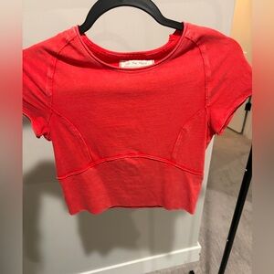 Free People Vibrant Red Crop Top
